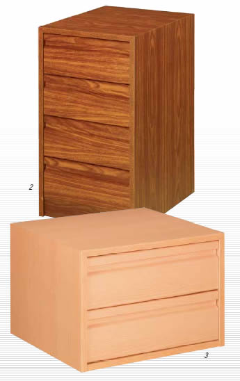 Cajoneras de Madera con Frente Postformado