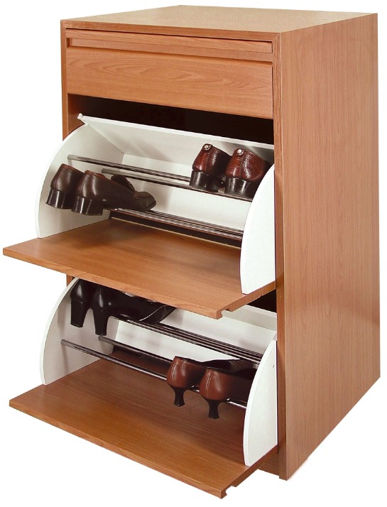 Cajoneras con baldas con frente liso, Cajonera de madera con baldas