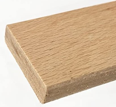 LISTELLO FAGGIO NATURALE CRUDO PIALLATO 4 LATI MM.30X150X3000