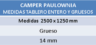 medidas de tableros alistonado paulownia laminado hpl